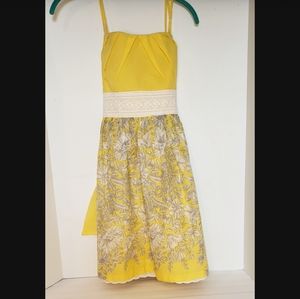 Speechless yellow and white eyelet bottom dress